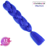 SHANGKE Synthetic Kanekalon Pink Purple Blue Blonde Ombre Color Jumbo Crochet Hair Braid Braiding Hair Extension Women bulk hair