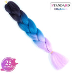 SHANGKE Synthetic Kanekalon Pink Purple Blue Blonde Ombre Color Jumbo Crochet Hair Braid Braiding Hair Extension Women bulk hair