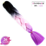 SHANGKE Synthetic Kanekalon Pink Purple Blue Blonde Ombre Color Jumbo Crochet Hair Braid Braiding Hair Extension Women bulk hair