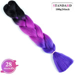 SHANGKE Synthetic Kanekalon Pink Purple Blue Blonde Ombre Color Jumbo Crochet Hair Braid Braiding Hair Extension Women bulk hair