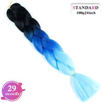 SHANGKE Synthetic Kanekalon Pink Purple Blue Blonde Ombre Color Jumbo Crochet Hair Braid Braiding Hair Extension Women bulk hair