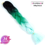SHANGKE Synthetic Kanekalon Pink Purple Blue Blonde Ombre Color Jumbo Crochet Hair Braid Braiding Hair Extension Women bulk hair