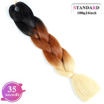 SHANGKE Synthetic Kanekalon Pink Purple Blue Blonde Ombre Color Jumbo Crochet Hair Braid Braiding Hair Extension Women bulk hair