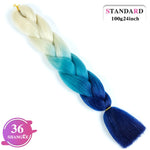 SHANGKE Synthetic Kanekalon Pink Purple Blue Blonde Ombre Color Jumbo Crochet Hair Braid Braiding Hair Extension Women bulk hair