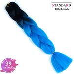 SHANGKE Synthetic Kanekalon Pink Purple Blue Blonde Ombre Color Jumbo Crochet Hair Braid Braiding Hair Extension Women bulk hair