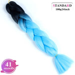 SHANGKE Synthetic Kanekalon Pink Purple Blue Blonde Ombre Color Jumbo Crochet Hair Braid Braiding Hair Extension Women bulk hair