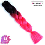 SHANGKE Synthetic Kanekalon Pink Purple Blue Blonde Ombre Color Jumbo Crochet Hair Braid Braiding Hair Extension Women bulk hair