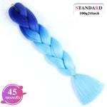 SHANGKE Synthetic Kanekalon Pink Purple Blue Blonde Ombre Color Jumbo Crochet Hair Braid Braiding Hair Extension Women bulk hair