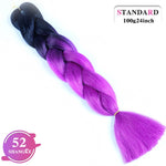 SHANGKE Synthetic Kanekalon Pink Purple Blue Blonde Ombre Color Jumbo Crochet Hair Braid Braiding Hair Extension Women bulk hair