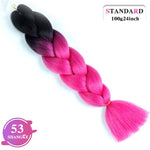SHANGKE Synthetic Kanekalon Pink Purple Blue Blonde Ombre Color Jumbo Crochet Hair Braid Braiding Hair Extension Women bulk hair
