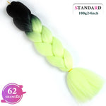 SHANGKE Synthetic Kanekalon Pink Purple Blue Blonde Ombre Color Jumbo Crochet Hair Braid Braiding Hair Extension Women bulk hair