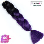SHANGKE Synthetic Kanekalon Pink Purple Blue Blonde Ombre Color Jumbo Crochet Hair Braid Braiding Hair Extension Women bulk hair