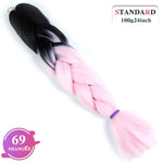 SHANGKE Synthetic Kanekalon Pink Purple Blue Blonde Ombre Color Jumbo Crochet Hair Braid Braiding Hair Extension Women bulk hair