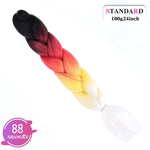 SHANGKE Synthetic Kanekalon Pink Purple Blue Blonde Ombre Color Jumbo Crochet Hair Braid Braiding Hair Extension Women bulk hair