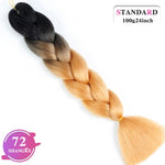 SHANGKE Synthetic Kanekalon Pink Purple Blue Blonde Ombre Color Jumbo Crochet Hair Braid Braiding Hair Extension Women bulk hair