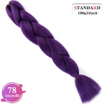 SHANGKE Synthetic Kanekalon Pink Purple Blue Blonde Ombre Color Jumbo Crochet Hair Braid Braiding Hair Extension Women bulk hair