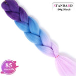 SHANGKE Synthetic Kanekalon Pink Purple Blue Blonde Ombre Color Jumbo Crochet Hair Braid Braiding Hair Extension Women bulk hair