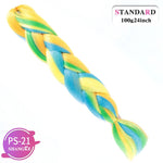 SHANGKE Synthetic Kanekalon Pink Purple Blue Blonde Ombre Color Jumbo Crochet Hair Braid Braiding Hair Extension Women bulk hair