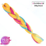 SHANGKE Synthetic Kanekalon Pink Purple Blue Blonde Ombre Color Jumbo Crochet Hair Braid Braiding Hair Extension Women bulk hair