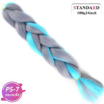 SHANGKE Synthetic Kanekalon Pink Purple Blue Blonde Ombre Color Jumbo Crochet Hair Braid Braiding Hair Extension Women bulk hair