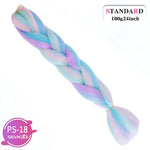 SHANGKE Synthetic Kanekalon Pink Purple Blue Blonde Ombre Color Jumbo Crochet Hair Braid Braiding Hair Extension Women bulk hair