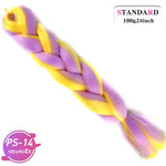SHANGKE Synthetic Kanekalon Pink Purple Blue Blonde Ombre Color Jumbo Crochet Hair Braid Braiding Hair Extension Women bulk hair