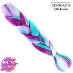 SHANGKE Synthetic Kanekalon Pink Purple Blue Blonde Ombre Color Jumbo Crochet Hair Braid Braiding Hair Extension Women bulk hair