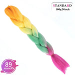 SHANGKE Synthetic Kanekalon Pink Purple Blue Blonde Ombre Color Jumbo Crochet Hair Braid Braiding Hair Extension Women bulk hair