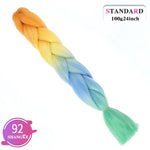 SHANGKE Synthetic Kanekalon Pink Purple Blue Blonde Ombre Color Jumbo Crochet Hair Braid Braiding Hair Extension Women bulk hair