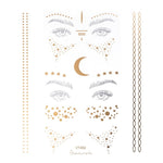 2019 New Gold Face Temporary Tattoo Waterproof Blocked Freckles Makeup Stickers Eye Decal Wholesale