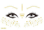 2019 New Gold Face Temporary Tattoo Waterproof Blocked Freckles Makeup Stickers Eye Decal Wholesale