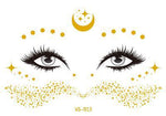 2019 New Gold Face Temporary Tattoo Waterproof Blocked Freckles Makeup Stickers Eye Decal Wholesale