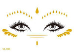 2019 New Gold Face Temporary Tattoo Waterproof Blocked Freckles Makeup Stickers Eye Decal Wholesale