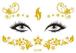 2019 New Gold Face Temporary Tattoo Waterproof Blocked Freckles Makeup Stickers Eye Decal Wholesale