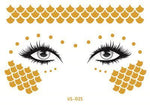 2019 New Gold Face Temporary Tattoo Waterproof Blocked Freckles Makeup Stickers Eye Decal Wholesale